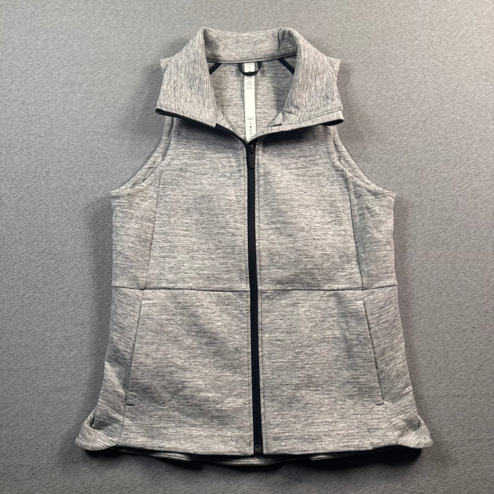 Lululemon Vest Going Places Womens 4 Gray Heathered Sleeveless Full Zip Athletic